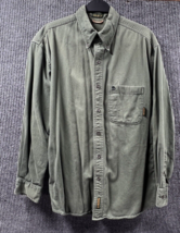 VTG Timberland Weathergear Shirt Men Medium Green Rugged Fit Cotton Butt... - $27.01
