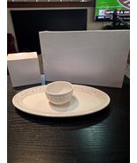 Hallmark Christmas White Snowflake Tree Platter with Dip Bowl With Boxes... - $17.95