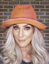 Vintage Madcaps 60s Womens Hat Cloche Orange Pink Burlap Super Mod Sz S/M - €33,89 EUR