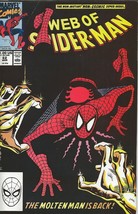 Web of Spider-Man #62 ORIGINAL Vintage 1990 Marvel Comics Molten Man - £10.10 GBP
