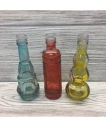 Miniature Glass Bottle Lot Decor Bottles Yellow Blue Red #’d 02 03 04 - $323.68 MXN
