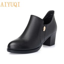 Ress pumps fashion genuine leather women shoes square heels shoes woman chaussure femme thumb200