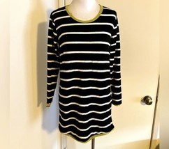 Hidden Path of Light Striped Trendy Mini Dress Long Sleeves/Made in Kore... - £14.18 GBP