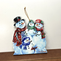 Dona Gelsinger Christmas Snowman Family Wood Holiday Ornament, Made In USA - £11.87 GBP