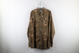 Vintage Columbia Mens XL Faded Deer Buck All Over Print Collared Button ... - $49.45
