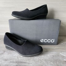 Ecco Black Felicia Stretch Slip On Wedge Heels Size 5.5 EUR 36 Comfort Shoes - £70.11 GBP