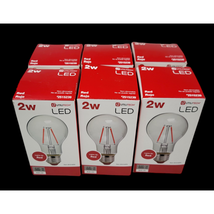 Utilitech RED LED 25 Watt Equivalent 2W A19 Light Bulbs Medium Base Lot of 6  - £9.72 GBP