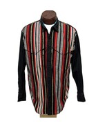 Vtg Roper Western Shirt Striped Cowboy Rodeo Rockabilly Mens 17 1/2-35 X... - £34.25 GBP
