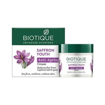 Biotique Ayurveda Bio saffron Youth Dew Visibly Ageless Moisturizer Day Cream - £11.79 GBP