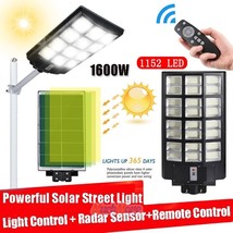Commercial 1600W Led Solar Street Light Radar+Motion Sensor Dusk-Dawn Road Lamp - £160.52 GBP