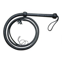 Cow Hide Leather BULL WHIP 04 Feet Long 12 Plaits Black Indiana Jones Whip - £19.11 GBP