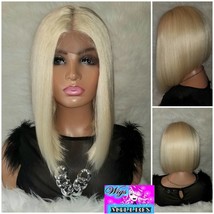 Raven&quot; Blonde Heat Resistant  Lace Front Bob Wig Full Cap, Glueless Wig, Hair lo - £57.40 GBP