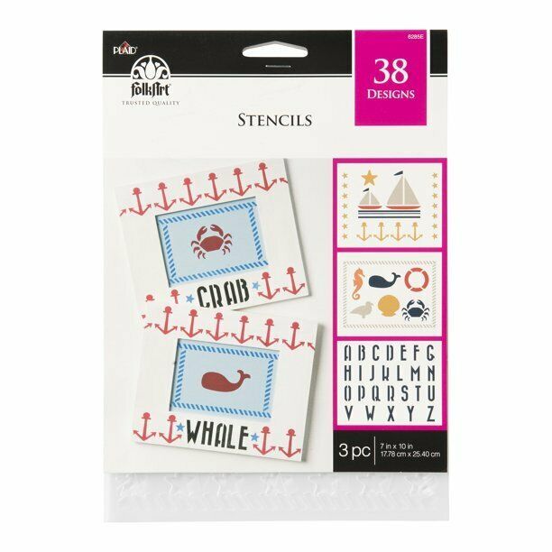 FolkArt 6285E Plastic Stencil Value Pack, Nautical, 7 in x 10 in, 3 Piece Item image 2