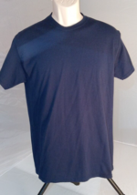 Gildan Men&#39;s Large T-Shirt Short Sleeve Crew Neck Blue Plain Blank 100% Cotton - £3.99 GBP