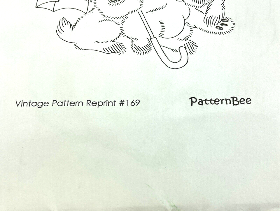 PatternBee Embroidery Iron-On Transfers Vintage Pattern 169 Two  Pups Umbrella Item image 3