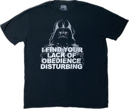 Star Wars T Shirt I Find Your Lack Of Obedience Disturbing XL Black Darth Vader - £13.27 GBP