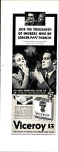1937 Viceroy cigarettes Man Woman Smoking vintage ad e2 - £20.76 GBP