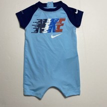 Nike Baby Dri-Fit Romper Coverall One Piece Shorts Outfit 6M Blue Gaze - £9.59 GBP