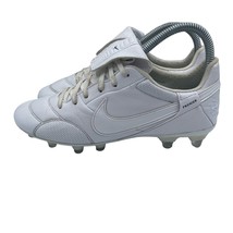 Nike Premier III FG Soccer Cleats Triple White Low Leather Mens 6 - $84.14