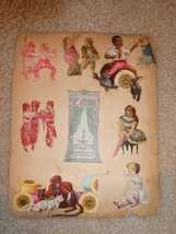 Original Antique Double Sided Scrapbook Page with Advertising Diecuts and More - £23.13 GBP