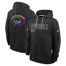 New Mens Packers 2025 Crucial Catch Beat Cancer Sideline Hoodie GB - Black - $69.90