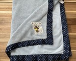 Child Of Mine Carter’s Blue Baby Blanket Dog With Ball Stars Border 35.5... - $26.59