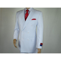 Men Apollo King Double Breasted Suit Classic Peak Lapel Pleated DM26 White image 10