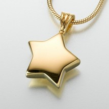 Gold Vermeil Star Memorial Jewelry Pendant Funeral Cremation Urn - £129.25 GBP