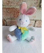 Eden Bunny Rabbit Plush Stuffed Animal Pastel Blue Green White Body Ratt... - £17.41 GBP