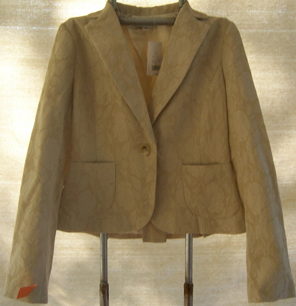 Primary image for NWT Banana Republic Beige Jacquard Jacket Misses size 6 Wool blend