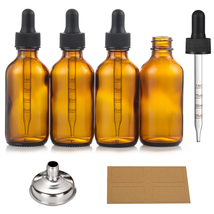 4 Pack 1 Oz Glass Dropper Bottles with Measured Dropper - 30Ml Dark Amber Tinctu - £9.02 GBP