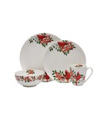 Mikasa Dinnerware Set White Multicolor 16-Piece Cardinal Leaves Bone China - $2,741.92 MXN