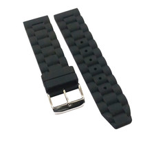 22mm Silicon Rubber Watch Band Strap Fits Ti Bridge Dual Winder Black Pin-E636 - £10.39 GBP