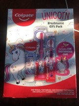 *Colgate* Unicorn  Brushtastic Gift Pack 2 Toothbrushes 1 Tube 1 Toothbr... - $18.14