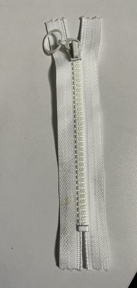 White Plastic Teeth zipper  5” Ring Pull Up Close End #5 - $1.79