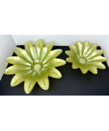 Set Of 2 Recycled Glass Daisy Flower Petal Yellow EcoGlass Bowls - £31.35 GBP