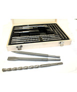 17PC SDS PLUS ROTARY HAMMER  DRILL BIT &amp; CHISEL GROOVE CONCRETE Fit Bosc... - $43.93
