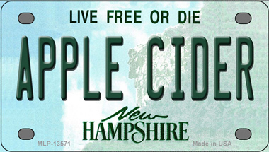Apple Cider New Hampshire Novelty Mini Metal License Plate Tag - $14.95