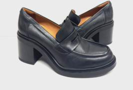 MIZ MOOZ LEATHER SLIP ON HEELED LOAFER BLACK  37EU / 7US NEW # X-19 - €80,88 EUR