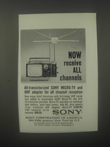 1963 Sony Micro-TV Ad - Now receive all channels - $18.49
