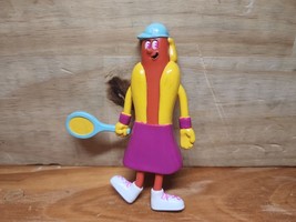 Vintage Nathan&#39;s Hot Dog Bendy Bendable Rubber Tennis Figure 1994 Toy - Rare - £7.91 GBP