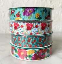 Pioneer Woman Ribbon 4 Rolls 5/8&quot; Sweet Romance/Rose-Vtg Floral-Breezy Blossoms - £11.10 GBP