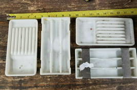 Lot Of 4 Vintage 1950s Dental Milk Glass Instrument Trays #50 - £51.40 GBP