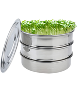 Finderomend Sprouts Growing Kit, Stainless Steel Seed Sprouting Tray Set... - £46.59 GBP