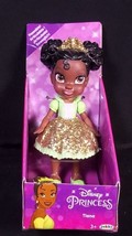 Disney Princess Mini Toddler TIANA gold glitter dress 3&quot; poseable figure NEW - £8.80 GBP