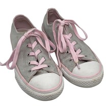 Converse Chuck Taylor Silver &amp; Pink Girls Sneakers Sz 1Y - $19.20