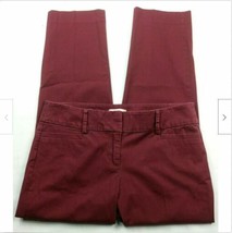LOFT Outlet Womens Original Ankle Pants Size 0 Solid Red Cropped  - £21.03 GBP