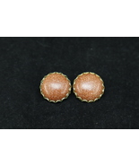 Vintage 1960’s Women’s Goldstone Round Clip-On Fashion Statement Earrings - £8.20 GBP