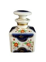 Old Paris Perfume Bottle Cobalt Florals and Gold mid 19th century - $123.75