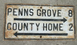 1890s Cast Iron Street Sign New Jersey Garden State Penns Grove County Home - £666.23 GBP